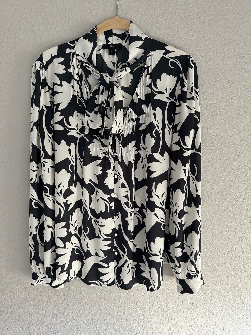 J.Crew Navy and White Floral Blouse